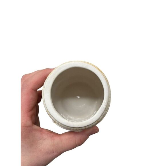 Set of 3 Vintage Ceramic Cow Jars with Wooden Holder Coffee Tea Sugar Bar - Picture 12 of 14